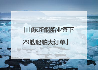 山东新能船业签下29艘船舶大订单